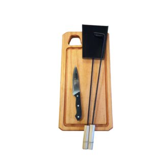 TABLA N° 3 CON CUCHILLO Y JUEGO ASADOR ECONOMICO