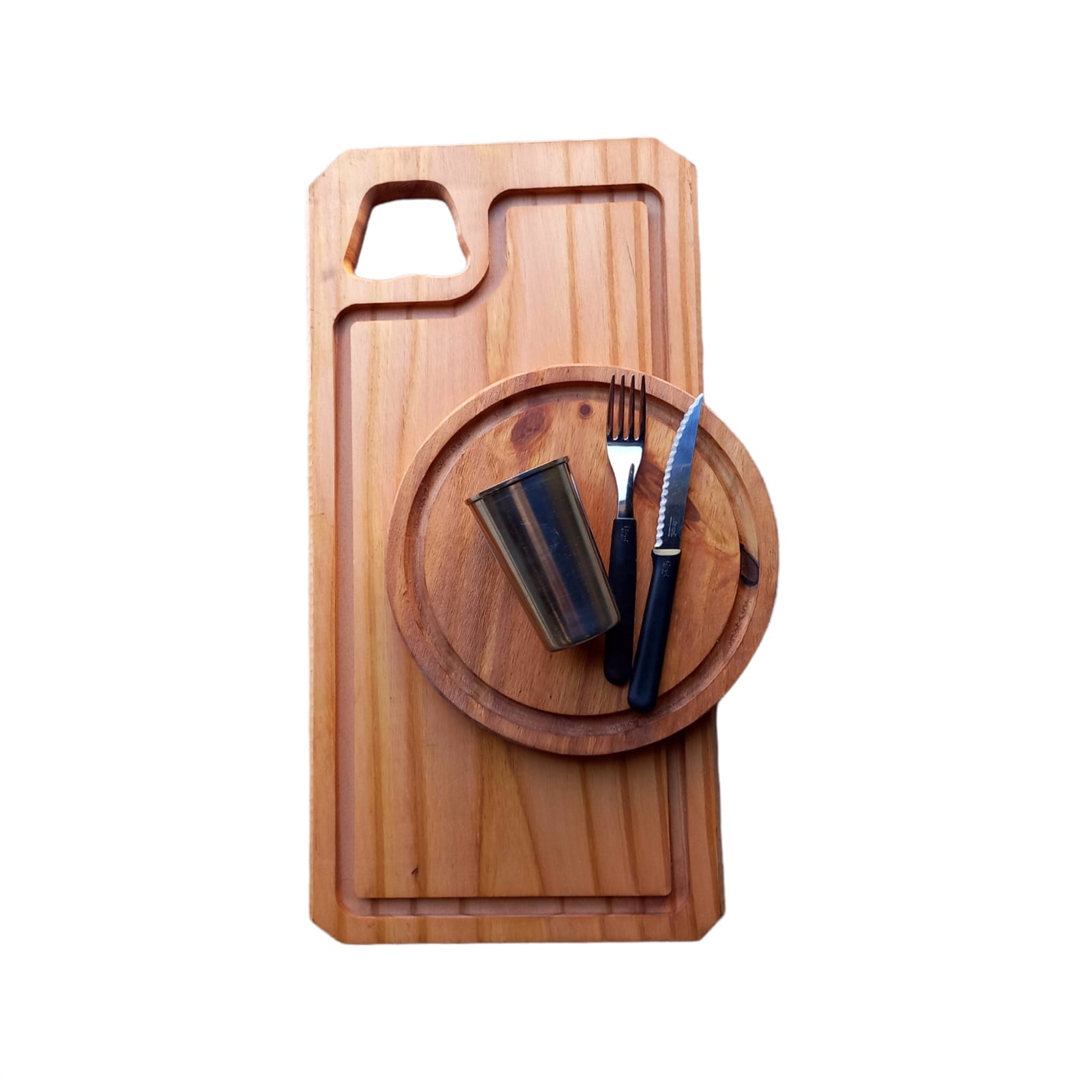 TABLA N 3 CON PLATO/VASO Y CUBIERTOS