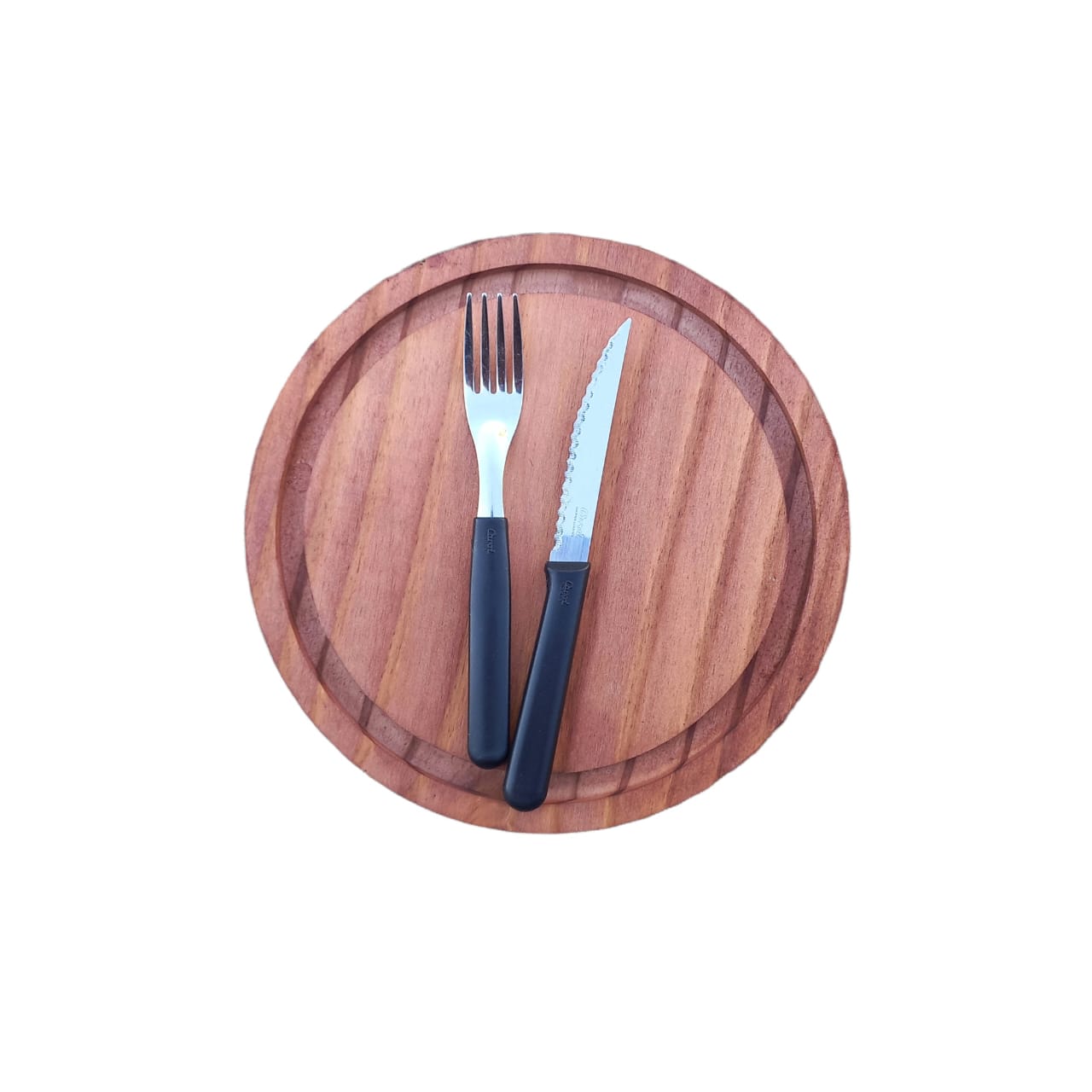PLATO CON CUBIERTOS